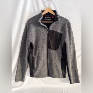 Spyder Men’s Small Full Sweater Fleece Jacket Gray Softshell Panels